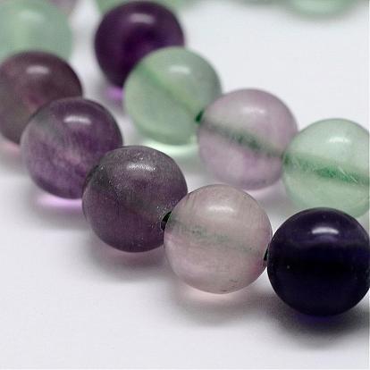Arc-en-naturelle brins fluorite de perles, ronde
