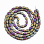 Frosted Electroplate Glass Beads Strands, Barrel
