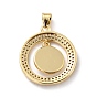 Eco-friendly Brass Micro Pave Cubic Zirconia Pendants, with Enamel, Long-Lasting Plated, Real 18K Gold Plated, Cadmium Free & Lead Free, Evil Eye