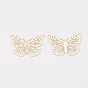Brass Links Connectors, Etched Metal Embellishments, Long-Lasting Plated, Butterfly