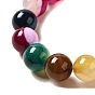 Природных драгоценных камней агата круглый шарик нити, окрашенные, 10 мм, отверстие : 1 мм, около 38 шт / нитка, 14.96 дюйм