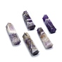 Single Terminated Pointed Natural Gemstone Display Decoration, Healing Stone Wands, for Reiki Chakra Meditation Therapy Decos, Bullet Shape