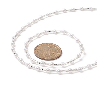 Pulseras elásticas de cuentas y juegos de collares de cuentas para mujer, con corneta trenzada de vidrio y cuentas de perlas de imitación de plástico abs