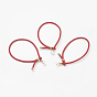 Corde de coton bracelets, bracelets ficelle rouge, avec des résultats en acier inoxydable et perle acrylique
