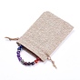 Chakra Natural Mixed Stone Stretch Bracelets, with Alloy Finding, Burlap Packing Pouches Drawstring Bags