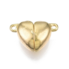 Brass Magnetic Clasps, Nickel Free, Heart