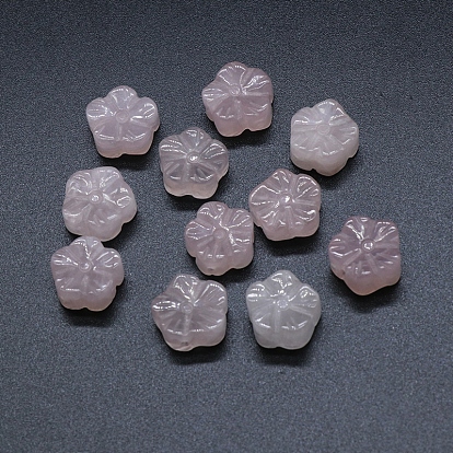 Natural Rose Quartz Beads, Flower