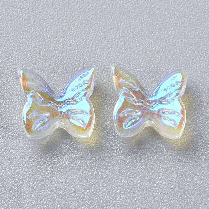 Transparent Glass Cabochons, 3D Butterfly Shape