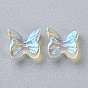 Transparent Glass Cabochons, 3D Butterfly Shape
