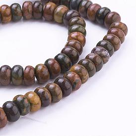 Natural Picasso Stone/Picasso Jasper Beads Strands, Rondelle