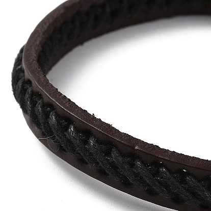 Браслет из кожаного плетеного шнура, с 304 магнитными застежками из нержавеющей стали для мужчин и женщин
