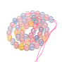 Natural Chalcedony Bead Strands, Imitation Morganite Color, Dyed, Round