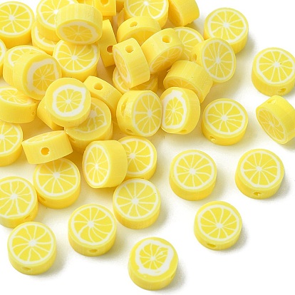 Handmade Polymer Clay Beads, Lemon