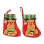 Cloth Hanging Christmas Stocking, Candy Gift Bag, for Christmas Tree Decoration, Christmas Reindeer/Stag/Deer with Word Merry Christmas