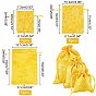PandaHall Elite 18Pcs 3 Style Cloth Packing Pouches, Embroidered Gift Bag, Drawstring Bag, Rectangle