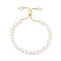 Bracelet coulissant en perles de coquillage avec chaîne serpent en laiton, sans plomb et sans cadmium