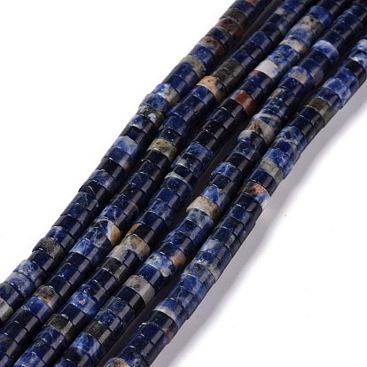 Natural Sodalite Beads Strands, Flat Round