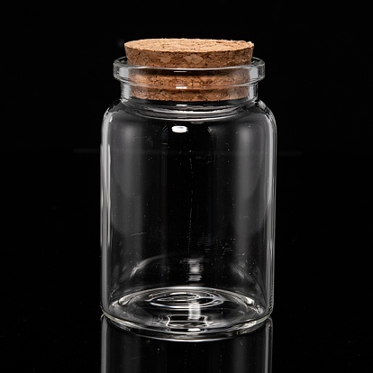 Bouteilles de verre bocal en verre perlent conteneurs, avec bouchon en liège, souhaitant bouteille