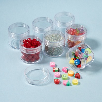 Plastic Bead Storage Containers, with 12 Pcs 39x32.5mm Small Screw Top Bead Jars