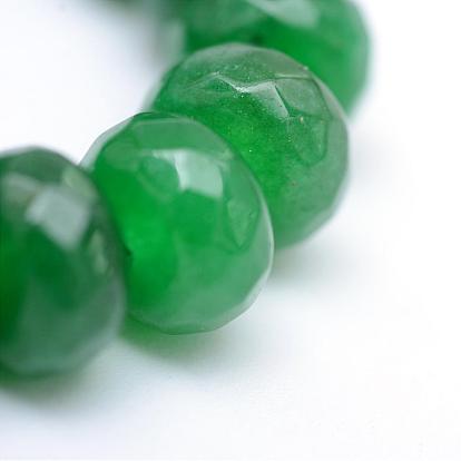 Facetado rondelle teñido natural jade blanco cuentas de cuentas, 8~9x5~6 mm, agujero: 1 mm, sobre 70 unidades / cadena, 14.5 pulgada