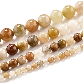 Chapelets de perles en jade naturel, ronde