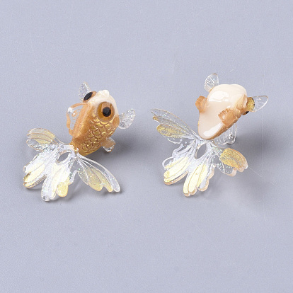 Подвески из ацетата целлюлозы (смолы), Золотой порошок, 3 d распечатано, имитация золотой рыбки