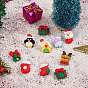 24 pcs 12 estilo cabujones de resina, tema de la Navidad, Papá Noel y casa y árbol de Navidad y muñeco de nieve y cascabel y regalo y oso y alce y flor y media con conejo y pingüino y guante