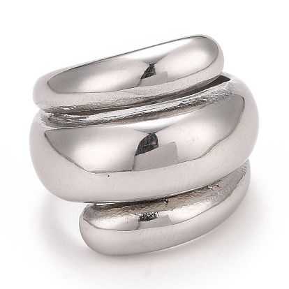 304 anillo grueso texturizado de acero inoxidable para mujer
