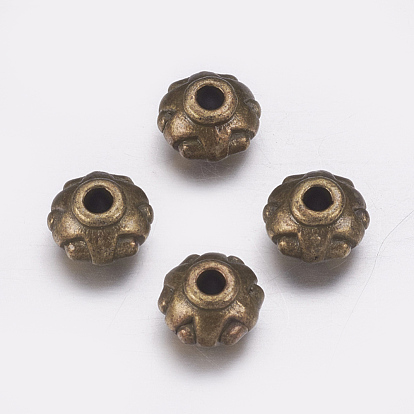  Perles de séparateur de style tibétain , sans cadmium et sans plomb, donut, 7x5mm, Trou: 2mm