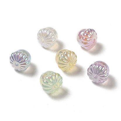 UV Plating Rainbow Iridescent Acrylic Beads, Acorn