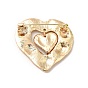 Colorful Rhinestone Double Heart Lapel Pin, Alloy Brooch for Women