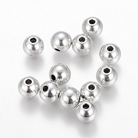Perles en alliage de style tibétain, sans plomb et sans cadmium, ronde, 7.5mm, Trou: 2.5mm