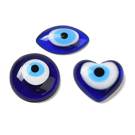 Evil Eye Resin Cabochons, Lucky Eye Cabochons, Blue