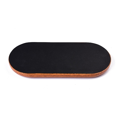 Fashion Velvet Wood Ring Tray, Jewelry Display, Oval