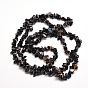 Natural Black Onyx Chip Bead Strands Dyed & Heated, 5~8x5~8mm, Hole: 1mm, about 31.5 inch