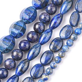 Natural Lapis Lazuli Beads, Round & Flat Oval & Oval, Mixed Shapes
