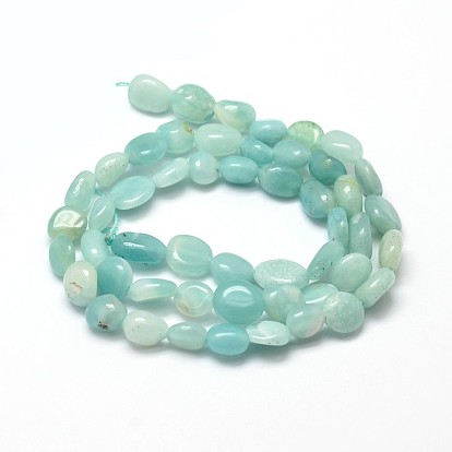 Natural Amazonite Nuggets Beads Strands, Tumbled Stone, 5~10x6~7x3~7mm, hole: 1mm, about 14.9 inch ~15.7 inch