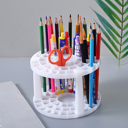 49 Hole Plastic Brush Storage Rack, for Pens, Pencils, Eye Line Pencils, Cosmetic Brushes Crate Storage Organizer