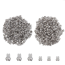 Unicraftale 304 Stainless Steel Smooth Surface Bead Tips, Calotte Ends, Clamshell Knot Cover