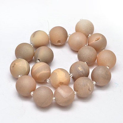 Rondes Druzy naturelle perles de cristal géode de quartz brins, teint, Grade a