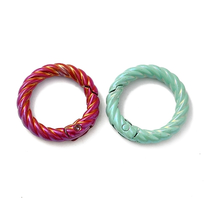 Spray Painted Alloy Spring Gate Ring, Twist Rings