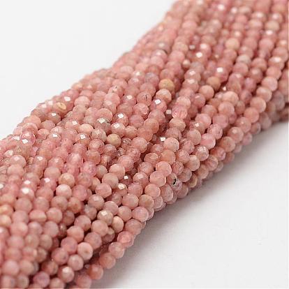Natural Rhodochrosite Beads Strands, Grade AA, Faceted, Round