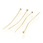 Jewelry Findings, Brass Ball Head Pins, 0.5mm Thick, Head: 1.5mm
