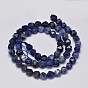 Faceted Natural Sodalite Beads Strands, Star Cut Round Beads