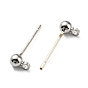 Brass Stud Earring Findings, with 925 Silver Pin, Long-Lasting Plated, Cadmium Free & Lead Free