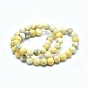 Howlite naturelle rangées de perles, givré, teint, ronde