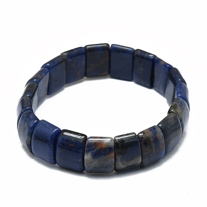 Bracelet extensible en perles rectangle de pierres précieuses naturelles pour femme