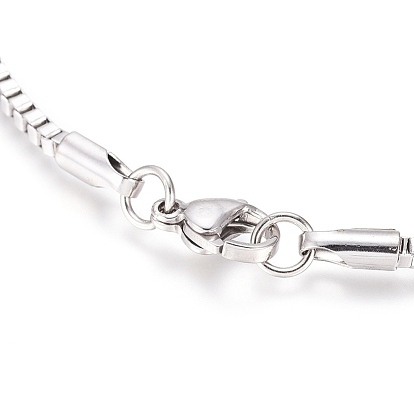Ion Plating(IP) 304 Stainless Steel Box Chain/Venetian Chains
 Bracelets, with Lobster Claw Clasps