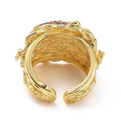 Кольцо-манжета на палец с натуральным жемчугом и стразами, золотое латунное широкое кольцо для женщин