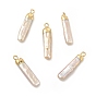 Colgantes de perlas keshi naturales barrocas, encantos del rectángulo, con instrumentos de viento